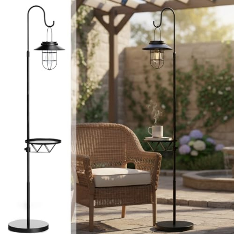 Outdoor Lighting Lamps - Солнечный напольный светильник со столиком, 60-дюймовый