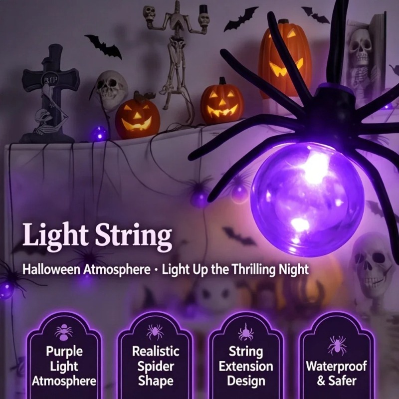 Outdoor Lighting And Decor - Светодиодные гирлянды-пауки на батарейках, уличные украшения