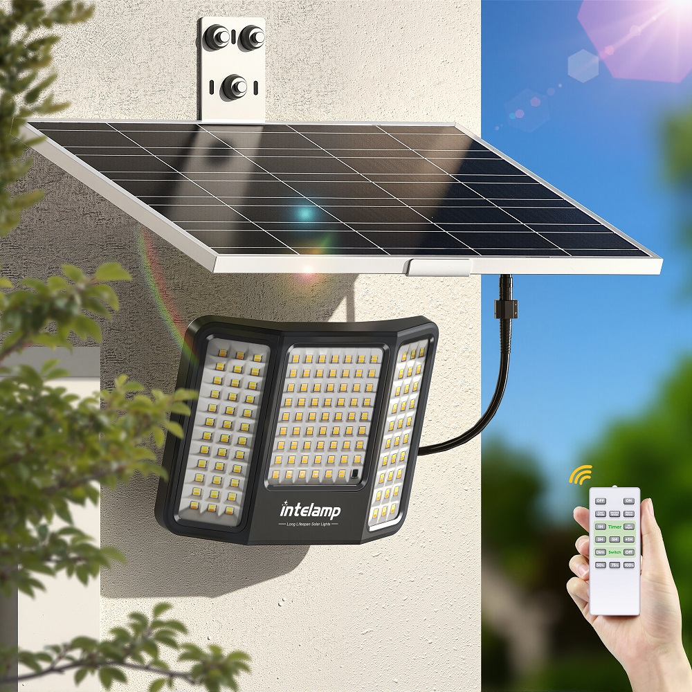 Outdoor Lighting Dusk To Dawn - Солнечные прожекторы Intelamp 2000LM 20000mAh, 3