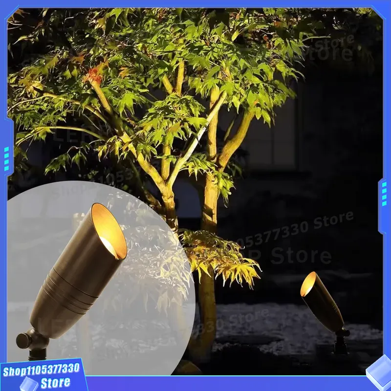 Outdoor Yard Lighting Fixtures - Низковольтный светодиодный прожектор MR16 2700K, латунный,