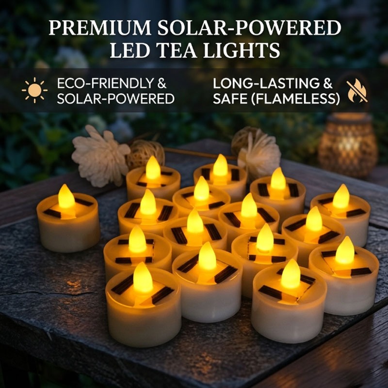 Outdoor Lighting Dusk To Dawn - Солнечные беспламенные светодиодные чайные свечи, водонепроницаемый