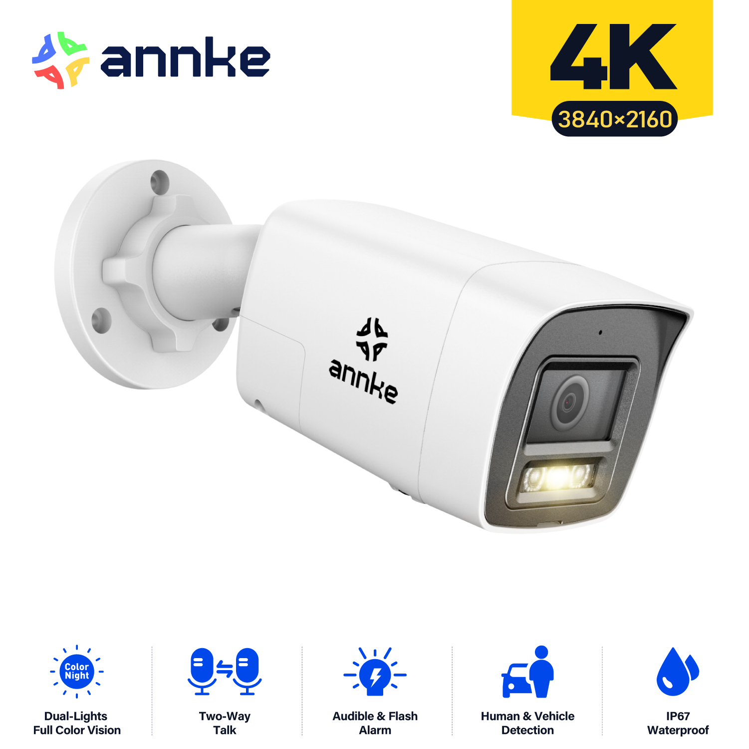 Outdoor Lighting Under Roof - IP-камера видеонаблюдения Annke, 8 Мп, 4K,
